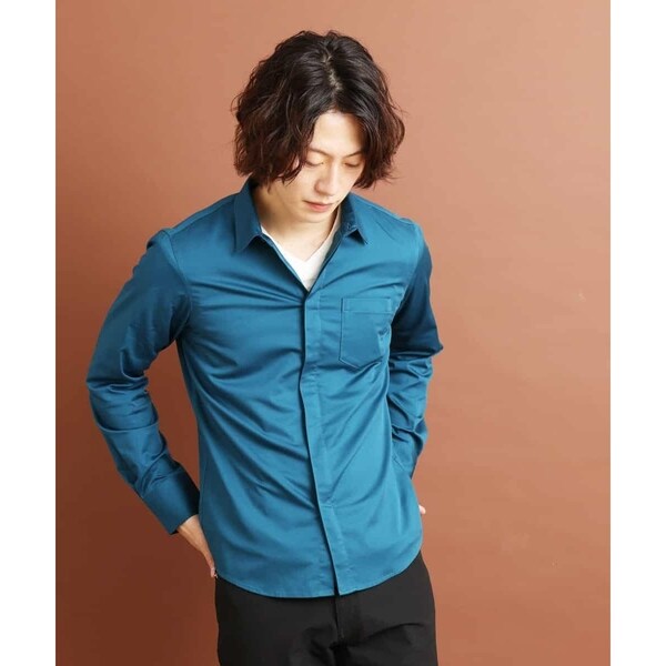 抗菌／軽量』BAMBOOサテンストレッチ長袖シャツ | MKオム(MK