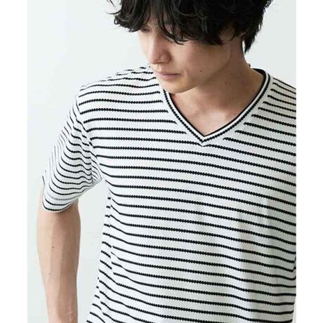 ｖネックボーダーｔシャツ Mkオム Mk Homme Mkkgr ファッション通販 マルイウェブチャネル