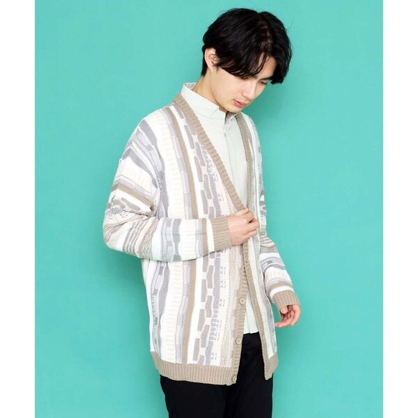 ミックスストライプカーディガン | MKオム(MK homme) | マルイ
