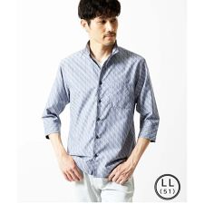 【日本製生地使用】シャドーバイヤスストライプ七分袖シャツ | MKオム(MK homme)