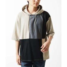 【接触冷感】COOLタッチブロックプルオーバーパーカー