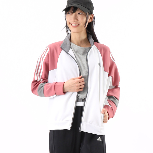 adidas】ルーズフィット カラーブロック ダブルニット トラックトップ