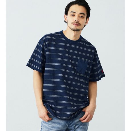 インディゴ染 ボーダーtシャツ 半袖 デニムポケット Indigo エドウィン Edwin Et6065 ファッション通販 マルイウェブチャネル