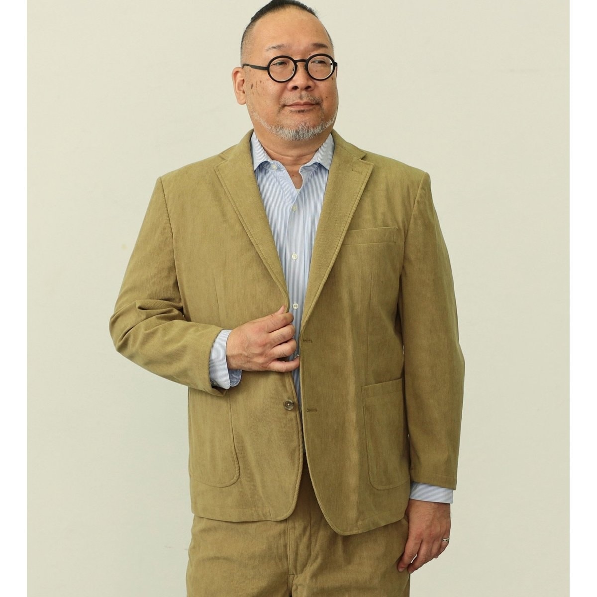 【大きいサイズ】デニスラ コーデュロイ テーラードジャケット