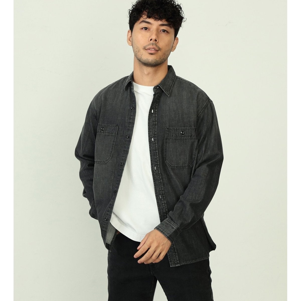 売れ筋商品|||エドウィン シャツ レディース トップス ALIX - Button-down blouse - grey/white EDWIN|エドウインのシャツ/ブラウス【公式】通販