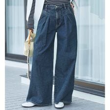 essentials タックワイドデニムパンツ