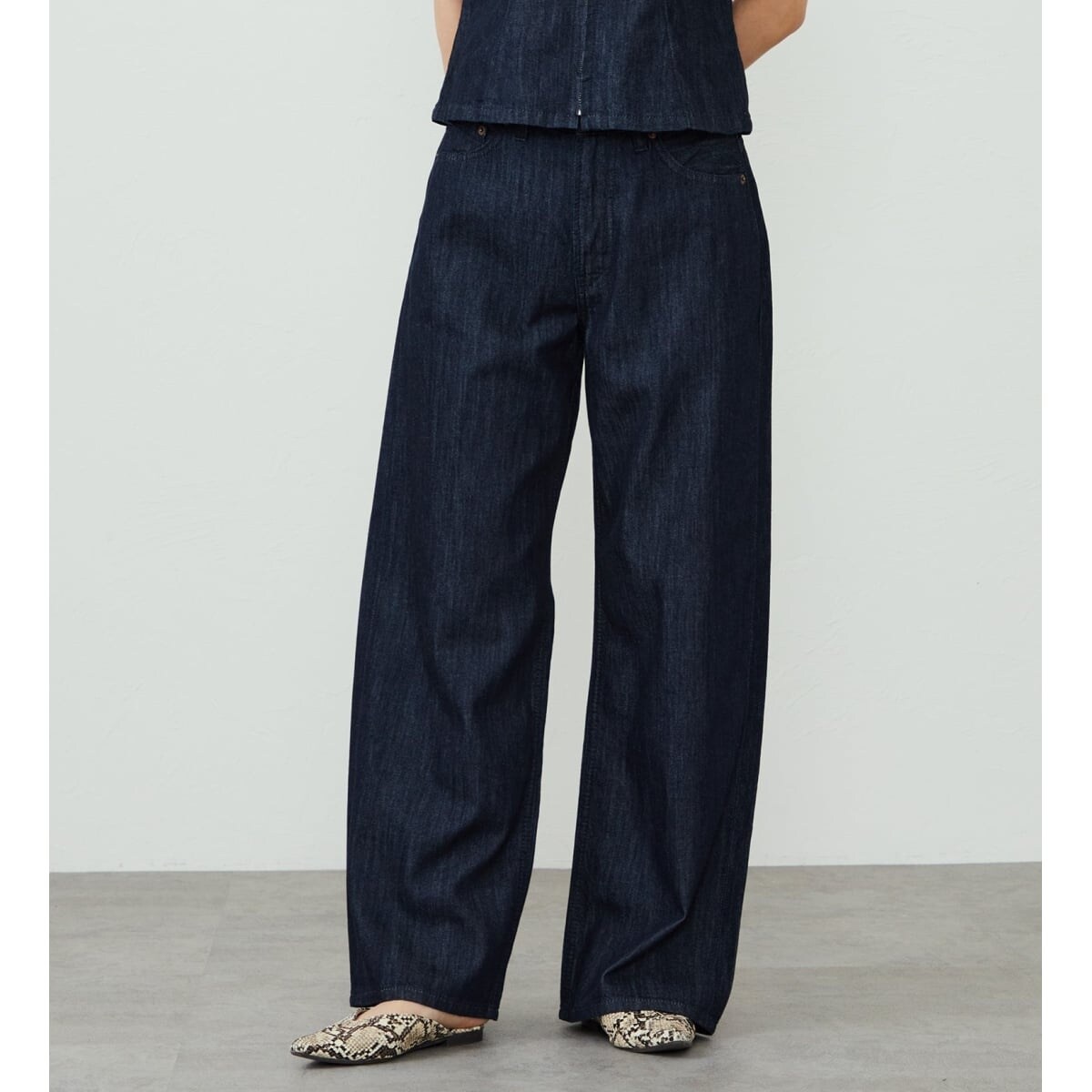 EDWIN LADIES ライトオンス ワイドデニムパンツ セルビッジ