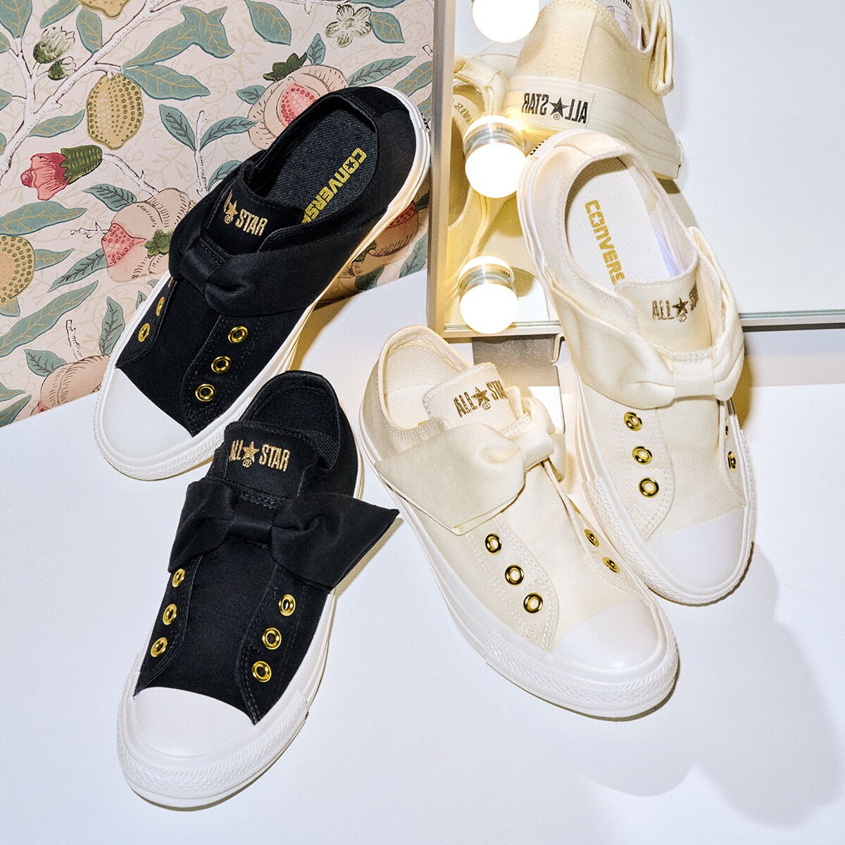 ALL STAR リボン付きスニーカー ブラック CONVERSE ALL STAR ブラック リボン付き 22.5cm - メルカリ