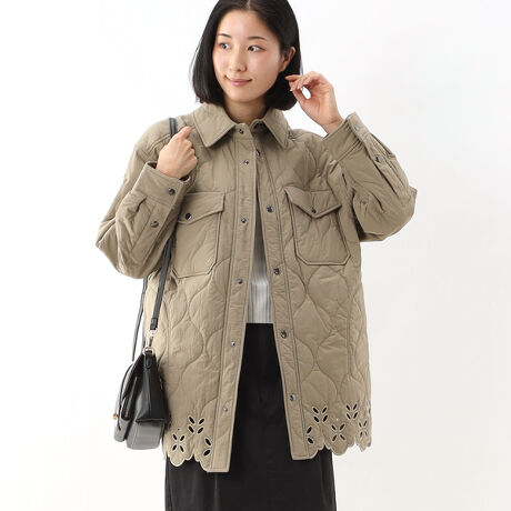 スカラップ刺繍ナイロンキルティングCPOジャケット | スーパー 