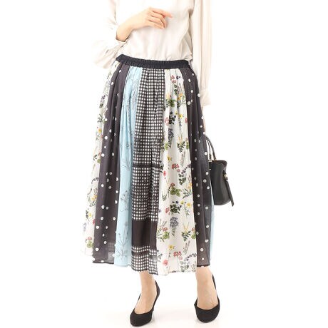 完売品グレースのパッチワークプリントスカート （セール】 パッチ  