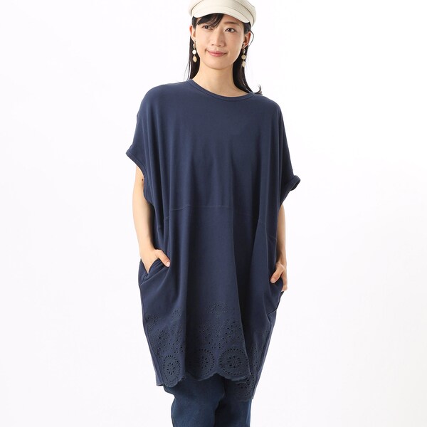 サークルスカラップレースチュニックカットソー（チュニック