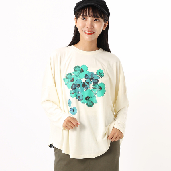 ｐｏｐｐｙ ｐａｃｈプリント＆刺繍Ａライン長袖Ｔシャツ | スーパー