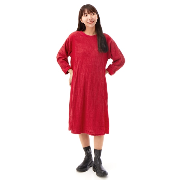 スーパーハッカ（SUPER HAKKA）/コットンリンクスローズジャカード×セルロースツイルワンピース コットンリンクスローズジャカード×セルロースツイルワンピース