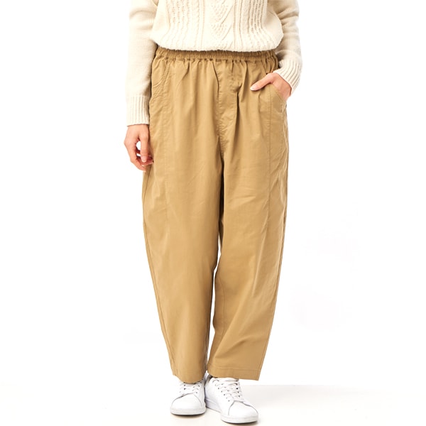 コットンポリエステルチノストレッチバイオ加工コクーンシルエット