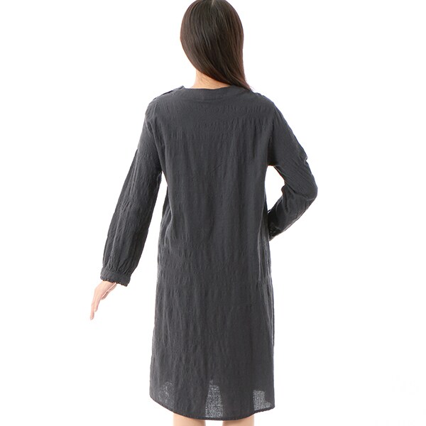 ウールコットンタンブラードライフラワー立体刺繍ワンピース