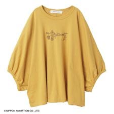 SUPER HAKKA×世界名作劇場 あらいぐまラスカルとフラワー刺繍ドルマンスリーブTシャツ