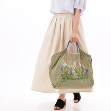 SUPER HAKKA×Ball&Chain うさぎの隠れ家刺繍トートバッグ(L 