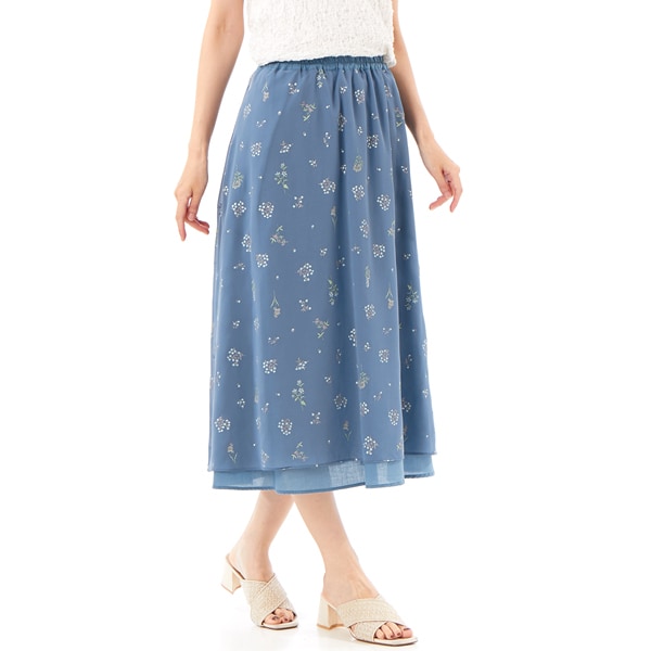 日本製　スーパーハッカ　ハク　巻きスカートふう　デニム異素材ロングスカート 楽天市場】異素材 デニムスカート スカート レディース ロング