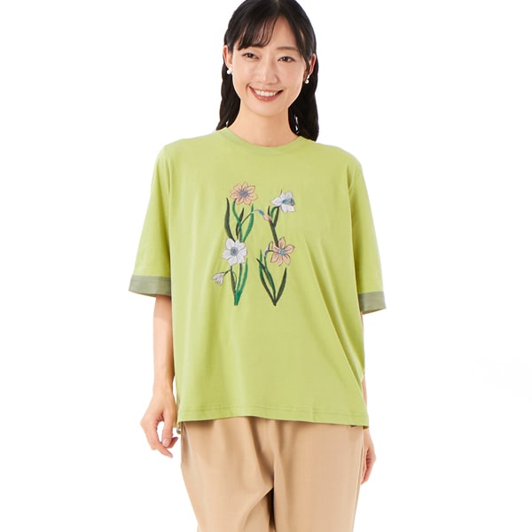 SUPER HAKKA×中村 ころもち ｢gaze｣刺繍Tシャツ | スーパーハッカ