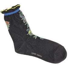 スーパーハッカ(SUPER HAKKA)のラインフラワージャカードソックス