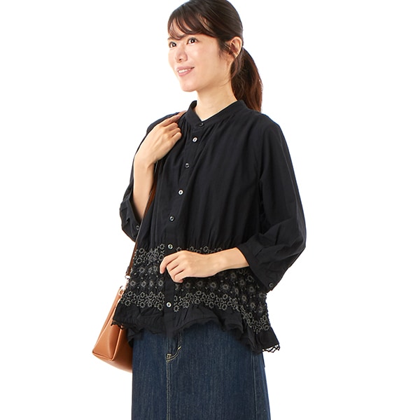 【新品】タグ付きHAK✨トップスブラウス　モノトーン　夏初秋　スーパーハッカ 新品】タグ付きHAK✨トップスブラウス モノトーン 夏初秋