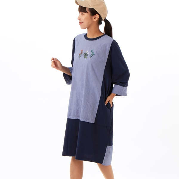 Spick and Span カットソー×サッカーコンビワンピース　新品 カットソー×サッカーコンビワンピース | スピック＆スパン(Spick