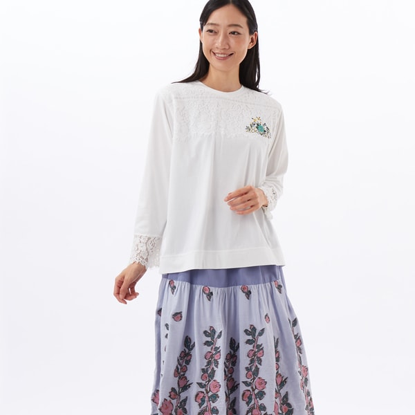 ポリエステルナイロンブロード リレーフラワーステッチ刺繍コート