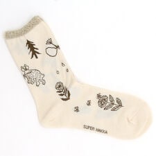 スーパーハッカ(SUPER HAKKA)のSUPER HAKKA×保坂優子 ｢森と暮らす｣線画モチーフジャカードソックス