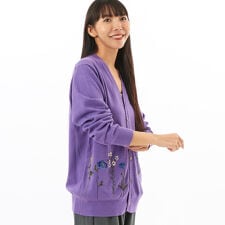 スーパーハッカ(SUPER HAKKA)のブルームアレイ刺繍コットンニットロングカーディガン