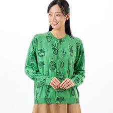 スーパーハッカ(SUPER HAKKA)のSUPER HAKKA×保坂優子 ｢暮らしを彩る｣プリントニットカーディガン