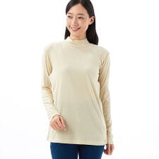 ロゴワンポイント刺繍 強撚天竺ハイネックカットソー