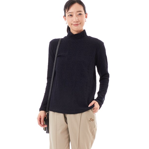 スーパーハッカ　SUPER HANKA 花柄スウェット五分袖トップス　トレーナー 40/20裏毛×60コットンローンガーランドプチフラワー刺繍トレーナー