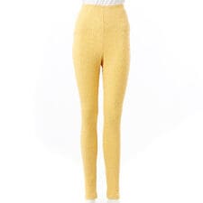 フラワーワンポイント刺繍ストレッチケーブルジャカードレギンス