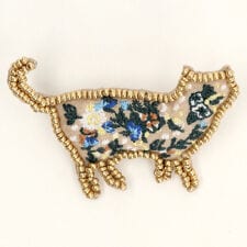 刺繍ブローチ｢ネコ｣