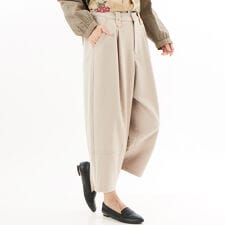 ポリエステルレーヨン起毛ストレッチオーバルパンツ