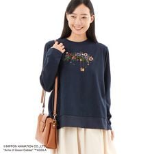 SUPER HAKKA×世界名作劇場 ｢赤毛のアン｣花とブランコ刺繍 長袖カットソー