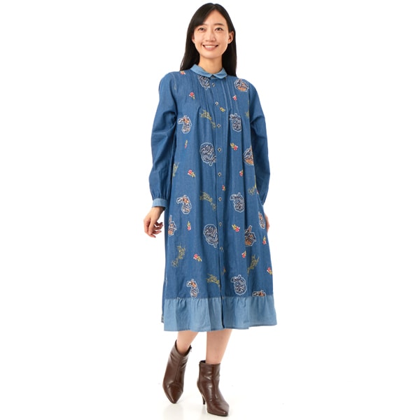 追加》AAYUSHI/アユーシ ボリュームフレアハーフスリーブワンピース