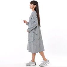 うさぎとデイジープリント裏毛ワンピース