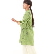 SUPER HAKKA×マツモトヨーコ ｢大切にしていること｣単色刺繍チュニックブラウス