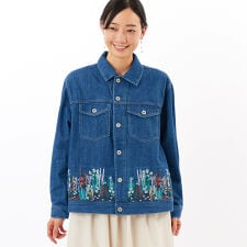メドウガーデン刺繍 デニムジャケット