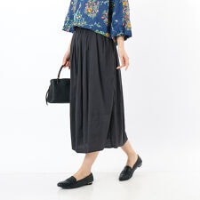 レーヨン麻ストレッチギャザースカート