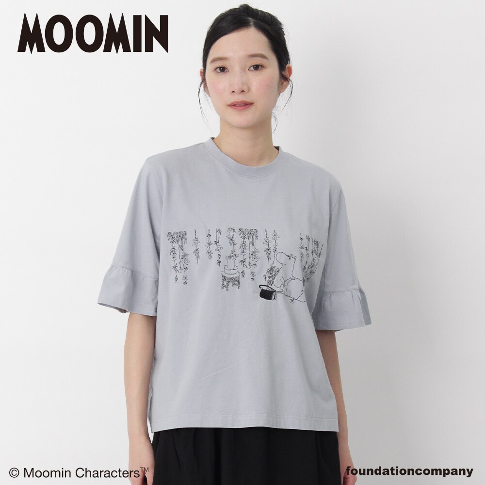 ムーミン一家の朝｣刺繍袖フレアTシャツ | スーパーハッカ(SUPER HAKKA 