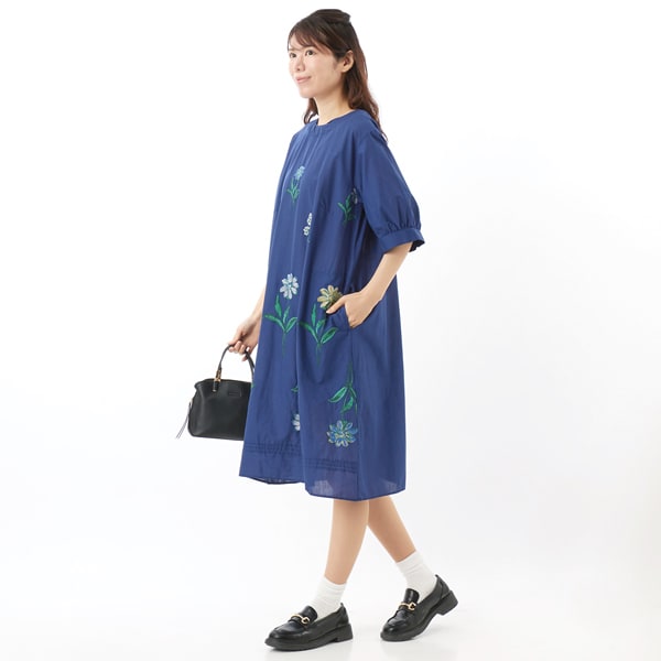 60/-ローンガーベラビッグ刺繍ワンピース | スーパーハッカ(SUPER
