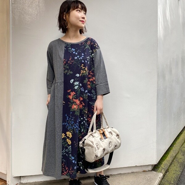 野花の小径プリントワンピース | スーパーハッカ(SUPER HAKKA