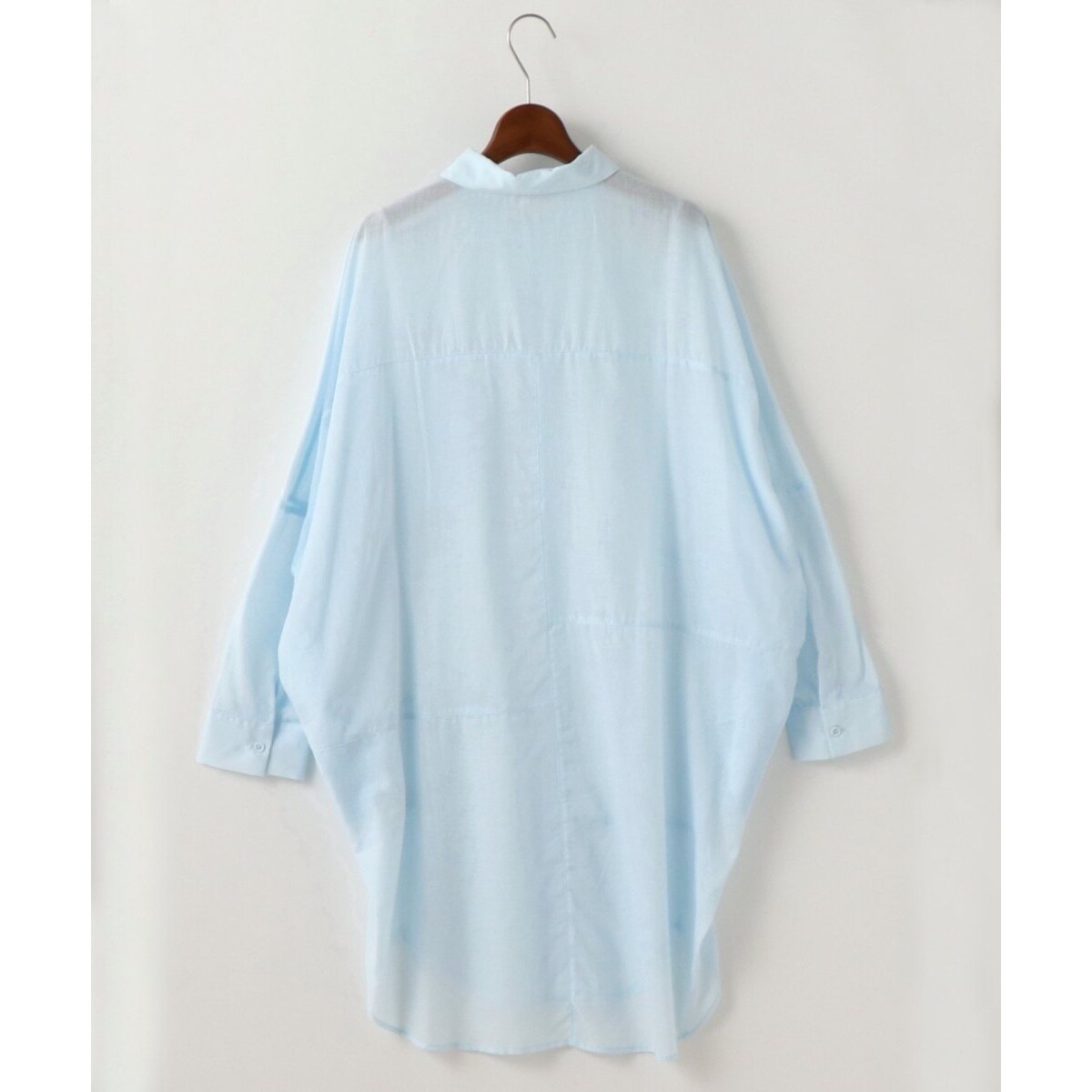 春バーゲン 特別送料無料 ダブルネーム シアーブロッキング長袖ドルマンシャツワンピース 予約販売品 Parjal Fr