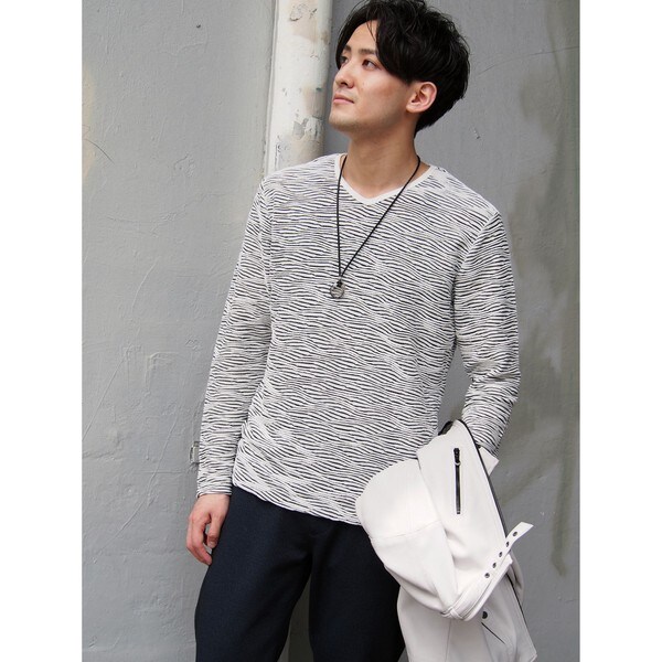 jonnlynx ジャカードＶネックプルオーバー jonnlynx ジャカードVネックプルオーバー アラカルト リンクス