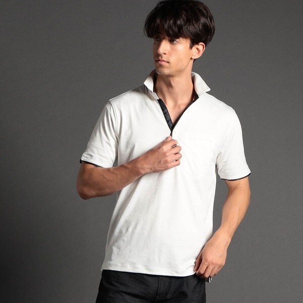 22年モデル WEB限定再販売】迷彩ジャカード半袖スキッパーポロシャツ