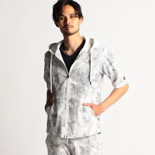 【NICOLE SPORTS】メッシュプリントハーフスリーブパーカー | ニコルクラブフォーメン(NICOLE CLUB FOR MEN)