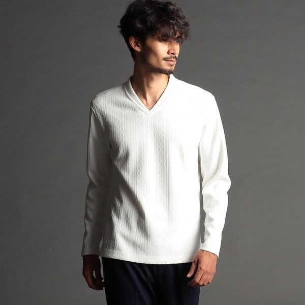 アランVネックプルオーバー HIDEAWAYS BLACK】アランニットボンディング Vネックプルオーバー