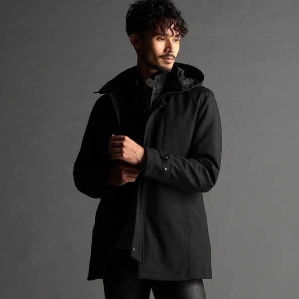 【美品】タケオキクチ ウールカシミヤ スタンドカラーコート ウールカシミヤブレンド】ビーバー調 スタンドカラー コート